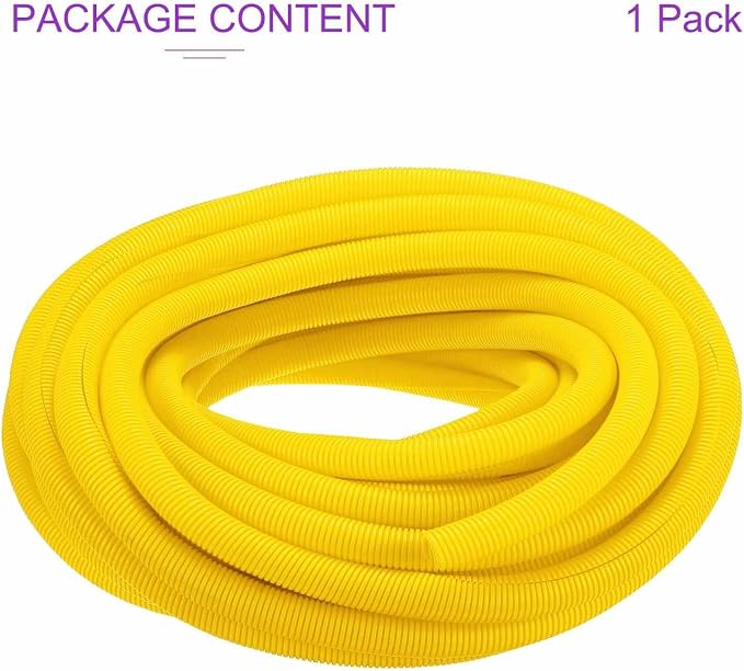 DMiotech 100ft Wire Loom Split Tubing 1 1/4 Inch(31.8mm) ID, Cord Protectors from Pet Flexible Conduit Cable Management for Office Home Garden, Yellow