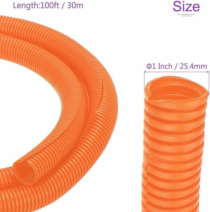 DMiotech 10ft Wire Loom Split Tubing 1 1/4 Inch(31.8mm) ID, Cord Protectors from Pet Flexible Conduit Cable Management for Office Home Garden, Orange