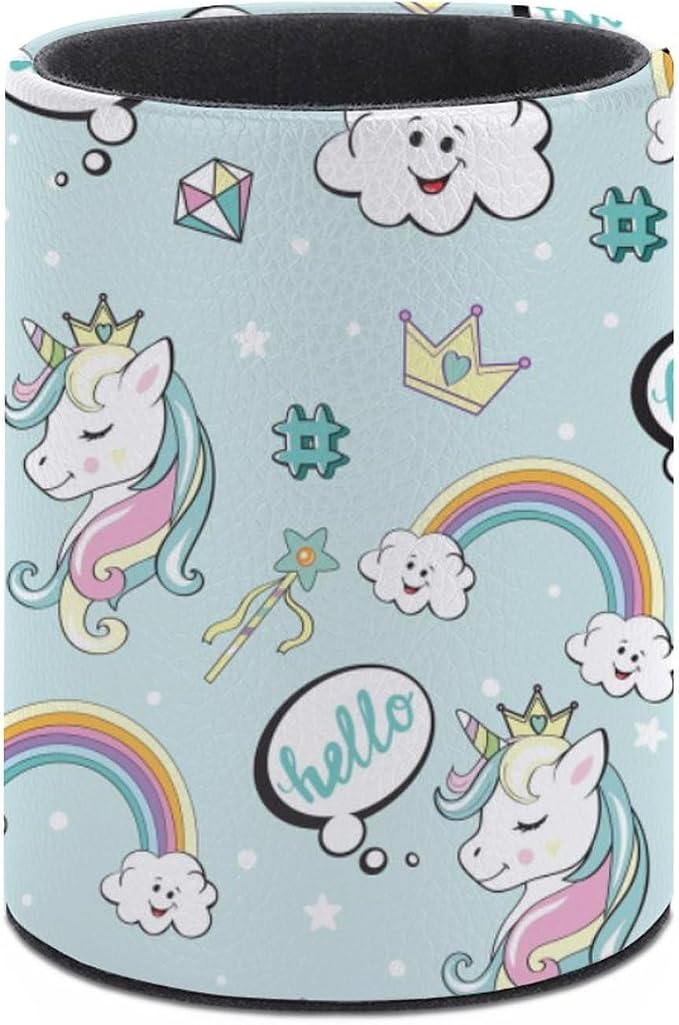 Unicorn Pen Holder Pencil Cup for Desk Organizer | Cute Makeup Brush Holder PU Multifunctional Office Suppliesfor Decor Home Classroom School