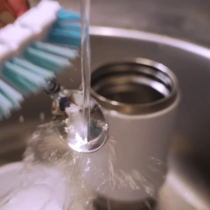 Ideus Soup Thermo with Foldable Spoon and Bowl 20oz, All-in-one Insulated Bento Lunchbox Stainless Steel Leakproof Portable Soup Container Vacuum Thermal Food Jar for Lunch, Navy Blue