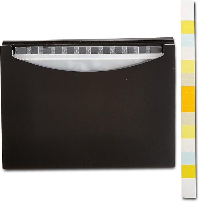 Amazon Basics Expanding Accordion File Organizer, Letter Size, 13 Compartments, Large Capacity Document Storage, Waterproof, Black, 1-Pack