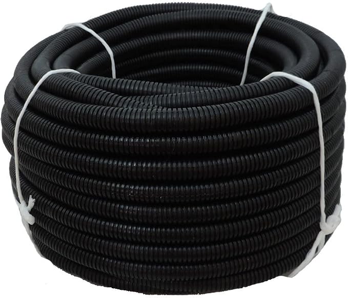 Flexible Polyethylene HDPE Non-Split Corrugated Wire Loom Tubing (Black, 1" Dia. x 100 ft)