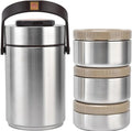77.8oz Hot Food Wide Mouth Lunch Box, Lunch Jar for Hot Food with 3-Layer Stackable Container, Stainless Steel Vacuum Insulated Food Container Set, Adults Thermal Lunch Box 6-8H Temperature