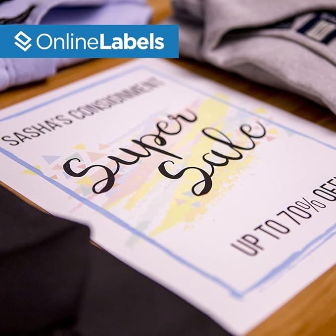 Removable Full Sheet Labels - 8.5 x 11-1000 Sheets - Inkjet/Laser Printers - Vertical Back Slit for Easy Peeling - Online Labels