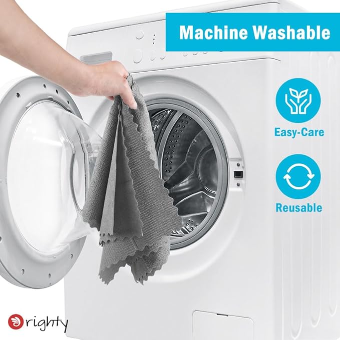 Orighty Grey Microfiber Cleaning Cloth, 24 Pack Highly Absorbent Cleaning Rags, Microfiber Towels for Cars, Household Cleaning Supplies, Reusable Lint Free Cloths for House, Kitchen, 12 x12 inch