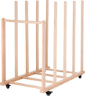 Extra Large Art Canvas Storage Rack, Art Drying Rack with Handle and Wheels | Wooden Canvas Boards Rack for Drawing Boards, Panels, Artwork in Art Studio/Gallery