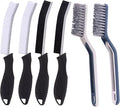 6pcs Crevice Cleaning Brush Multifunctional Hard Bristle Grout Cleaner Brush Crevice Cleaning Tools Bathroom Cleaning Brush with Clip,Kitchen Brush for Household, Kitchen, Window, Sink, Toilet, Grout