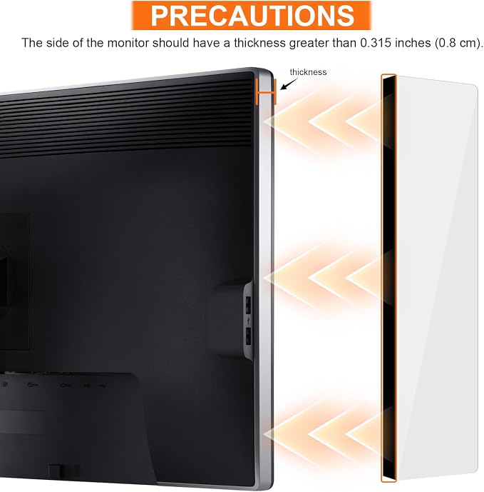 2-Pack Frameless Monitor Sticky Note Boards - Screen Memo Board for Edgeless Monitors, Decorative Computer Transparent Side Panels, Home Office Computer Memo Holder