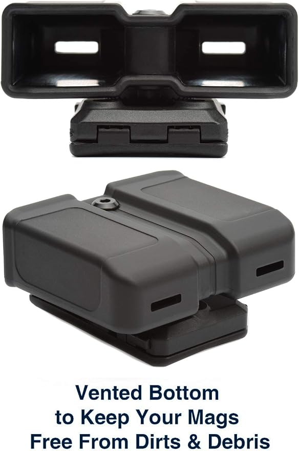 OWB Polymer Double Magazine Holster Ambidextrous Carrier, Fits 9mm/.40 Calibers Double Stack Magazines of Glock, S&W, Sig Sauer, Springfield, Taurus, Beretta, Ruger, Walther, Canik, Colt, CZ, H&K