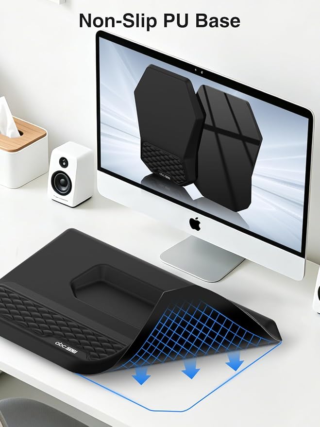 Ergonomic Wrist Rest with Keyboard Stand and Mouse Pad for Easy Typing | Keyboard Holder with Storage Slot, Mousepad for Carpal Tunnel Pain Relief with Massage Bulge and Slow Rebound Memory Foam