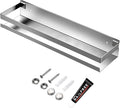 CONRUSER Wall Mounted Spice Rack, Stainless Steel Kitchen Organizer Shelves Hanging Storage Shelf Brushed Steel Seasoning Rack (40CM)