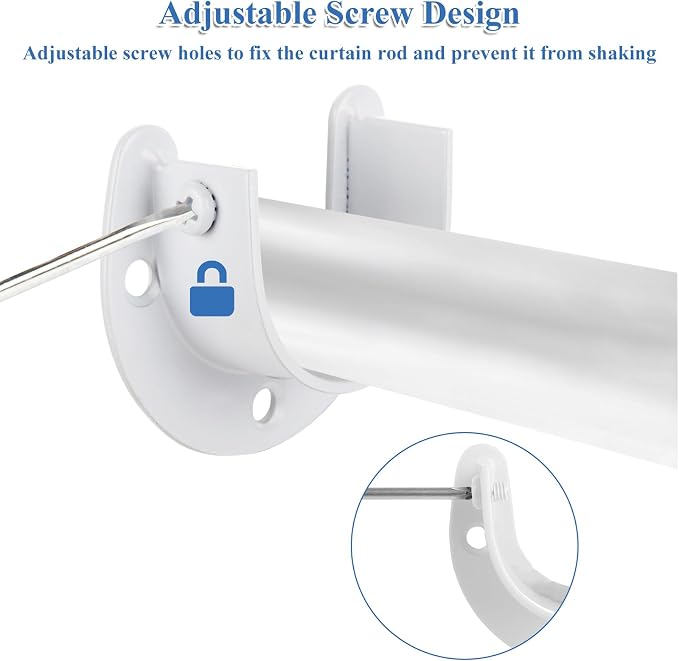 10 Pack Closet Rod Brackets, 1-1/2" Diameter Closet Pole Sockets, Stainless Steel Closet Rod Holders, U Shaped Closet Pole Socket Opening Flange Rod Bracket with Screws, Curtain Rod Holder
