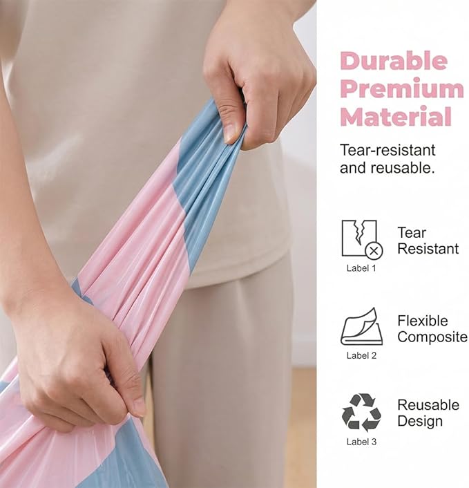 3 Pack No Pump Vacuum Storage Bags,Vacuum Bags for Clothes，Large | Upgraded Large Storage Compression Bags,Comforters,Blankets,Space Saver Bags