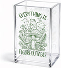 Everything Is Figureoutable Acrylic Pencil Holder Cup | Motivational Frog Gifts for Coworker Friend Frog Lover, Inspirational Home Office Desk Organizer for Boss Teacher Student