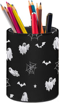Halloween Spider Web Ghost Pen Holder Pencil Cup for Desk Organizer | Cute Makeup Brush Holder PU Multifunctional Office Suppliesfor Decor Home Classroom School