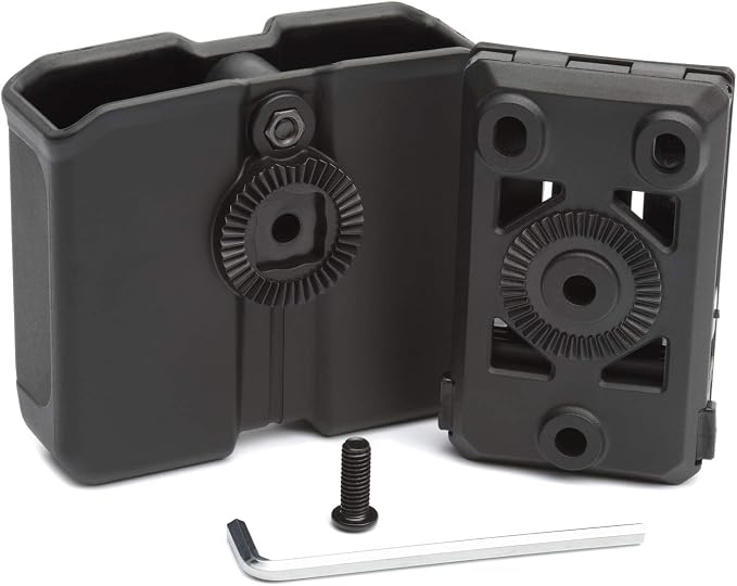 OWB Polymer Double Magazine Holster Ambidextrous Carrier, Fits 9mm/.40 Calibers Double Stack Magazines of Glock, S&W, Sig Sauer, Springfield, Taurus, Beretta, Ruger, Walther, Canik, Colt, CZ, H&K