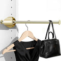 INMAKER Valet Rod for Closet Slide out | Pull out to 9.5" Hanger Rod for ≥12" Deep Closet, Polished Gold, 1 Pack