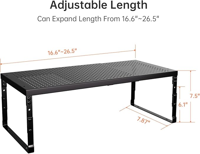 Cabinet Shelf Organizer, Spice Rack,Stackable, Expandable, Rust Resistant, Convenient Kitchen Storage, Metal Shelf for Kitchen, Countertop, Restroom(3Packs/Black,Medium)