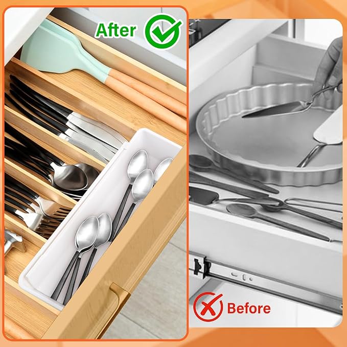 Expandable Straw Organizer – Drawer Insert for Extra Long Straws, Fits Long Straws