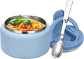 Itslife Soup Thermo for Hot Food Kids 25.5oz Lunch Containers with Buckle Lid Wide Mouth Hot Food Jar Vacuum Insulated Stainless Steel Bento Box Leakproof with Spoon (Blue3, 13.5oz)