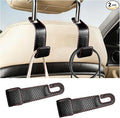 Osilly 2PCS Car Seat Headrest Hook, Leather Stylish Vehicle Backseat Hanger Organizer for Purse Handbag Umbrella, Auto Seat Back Hanging Storage Holder Hook, Universal for Vehicles (Carbon Fiber)