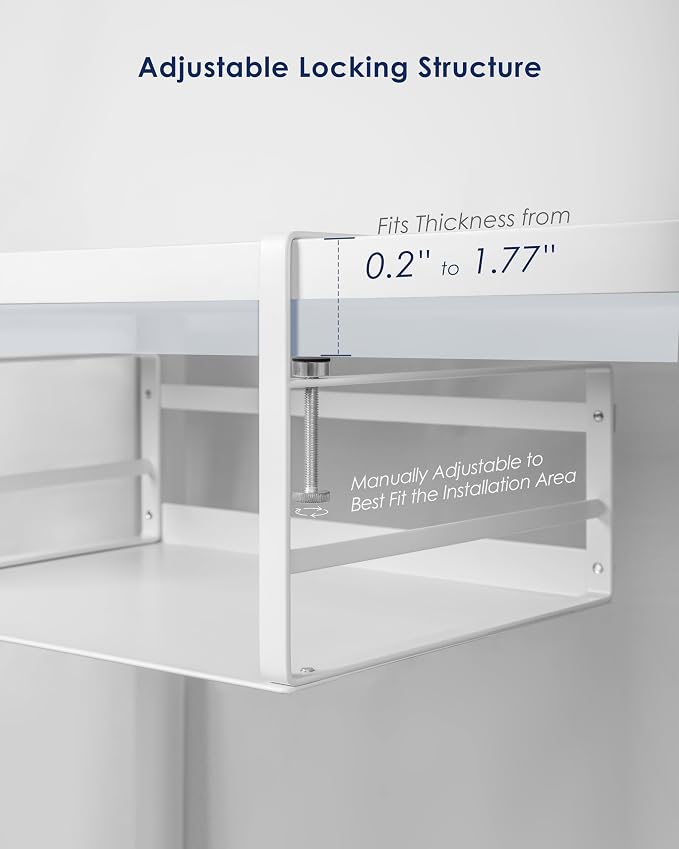 Nxconsu Under Shelf Basket, 2 Pack Under Shelf Storage Organizer, 13.4" | Heavy-Duty Metal Under Cabinet Shelf Basket Holds 30 lb with No-Drill Knob-Lock Clamp for Kitchen Pantry Cupboard