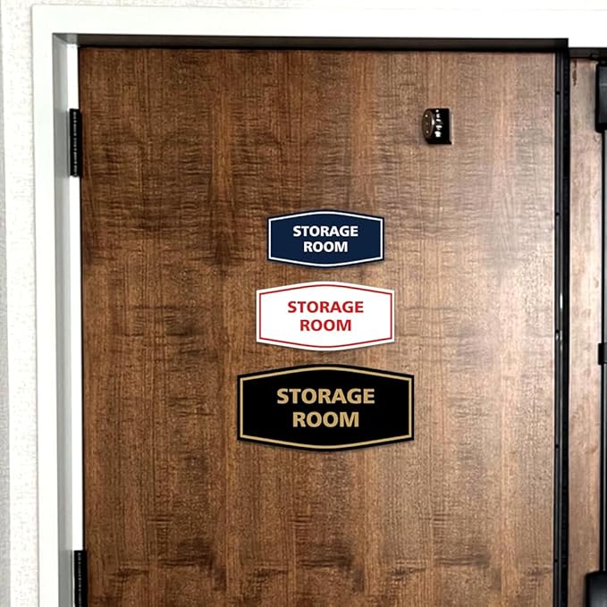 Signs ByLITA Fancy Storage Room Sign (Dark Brown) - Medium 1 Pack