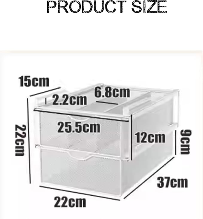 Compact Hanging Pullout Drawer Basket,Pull Out Drawer Organizer Containers Storage Bin,Stackable Shelf Baskets Organizer(Style 2)