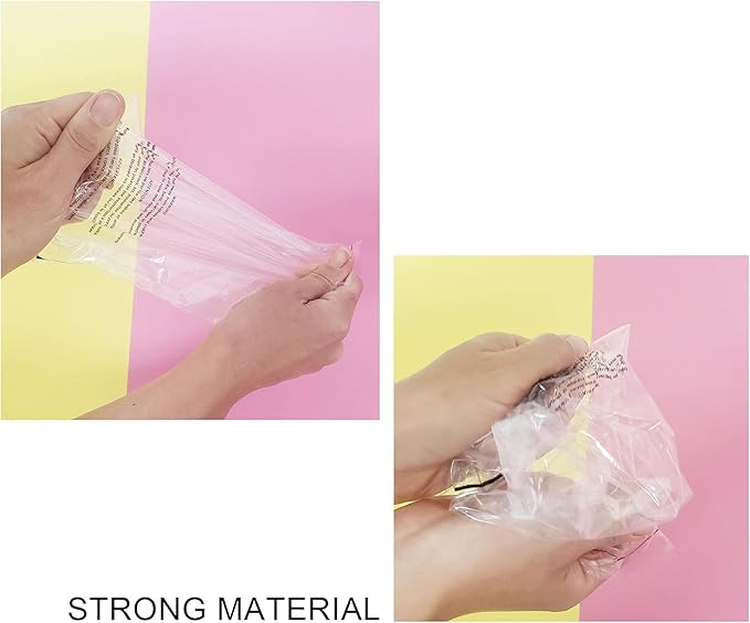 The Elixir Packaging 400 Count 6 x 9 Clear Poly Bag with Suffocation Warning Reclesable Transparent Plastic Tote Backpack Mailer Bag, Food Grade Material, 1.5 Mil Thickness