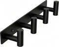 Wall Mounted Coat Rack-4 Hooks, Heavy Duty Stainless Steel Wall Hooks for Towel Coat Bag, Hat Rack Coat Hanger Coat Hooks Towel Racks for Bathroom Entryway Kitchen Hotel Office (Black, 1 Pack)