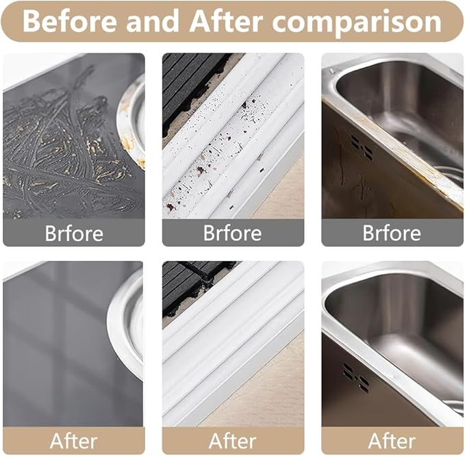2 in 1 Groove Cleaning Brush, Window Track Cleaning Tools, Multifunction Window Track Cleaner with Hard Bristle and Hidden Scraper, Crevice Brush for Sliding Door Track, Window Seal, Sill (Gray)