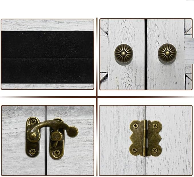 GLANT Rustic Wall Mounted Jewelry Organizer with Wooden Barndoor Decor,Wooden Wall Mount Holder,Jewelry holder for Necklaces, Earings, Bracelets, Ring Holder. Includes matching hook organizer