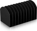 Suzile Metal Desktop File Organizer, 10 Compartments, Vertical File Sorter, Black, 5.79" W x 10.63" L x 5.91" H, Office, Reception Areas, Workspace