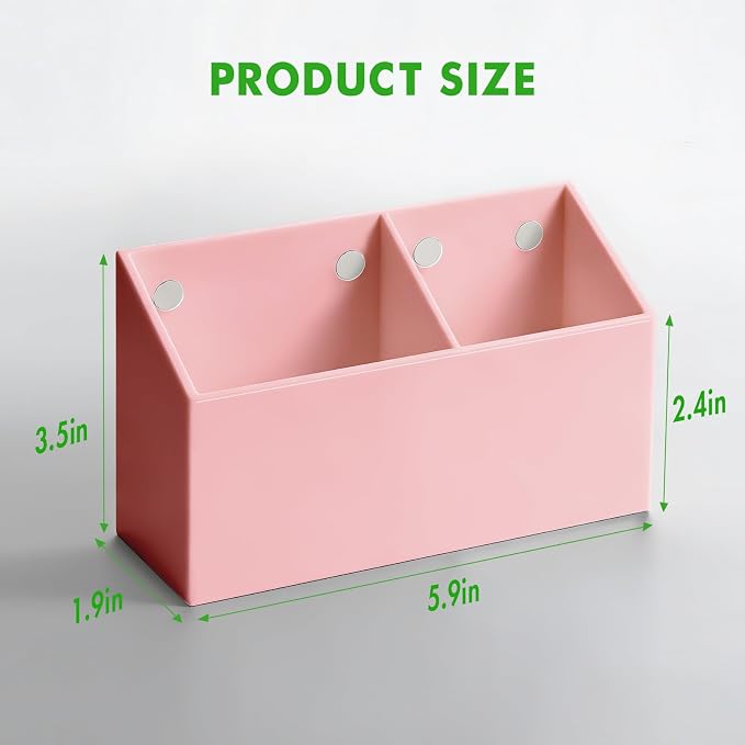 Magnetic Dry Erase Marker Holder for Whiteboard, Acrylic Magnet Pen Holder for Refrigerator Fridge, Marker Holder for Classroom Teacher, Pencil Cup,Office Accessories, Locker Organizer(Pink)