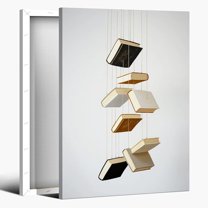 Minimalist Book Art Aesthetic Poster Canvas Wall Art Decoration Living Room Home Decor Bedroom Decoration Poster Framed12x18inch