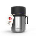 LARS NYSØM Stainless Steel Vacuum Insulated Food Jar - Leakproof Lunch Pot & Lunch Jar for Hot and Cold Food, Wide Mouth, Portable Soup Container for Work & Travel (Stainless Steel, 17oz)