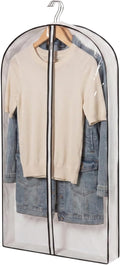 39" Clear Garment Bags for Hanging Clothes,4" Gusseted Suit Bags for Closet Storage Non-woven Back,Hanging Clothes Storage Suit Cover Bags with Zipper for Coats,Jackets,Shirts