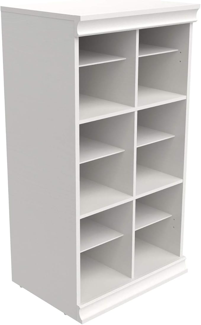 ClosetMaid Modular Storage Shelf Unit with 12 Adjustable Shelves & Dividers, White