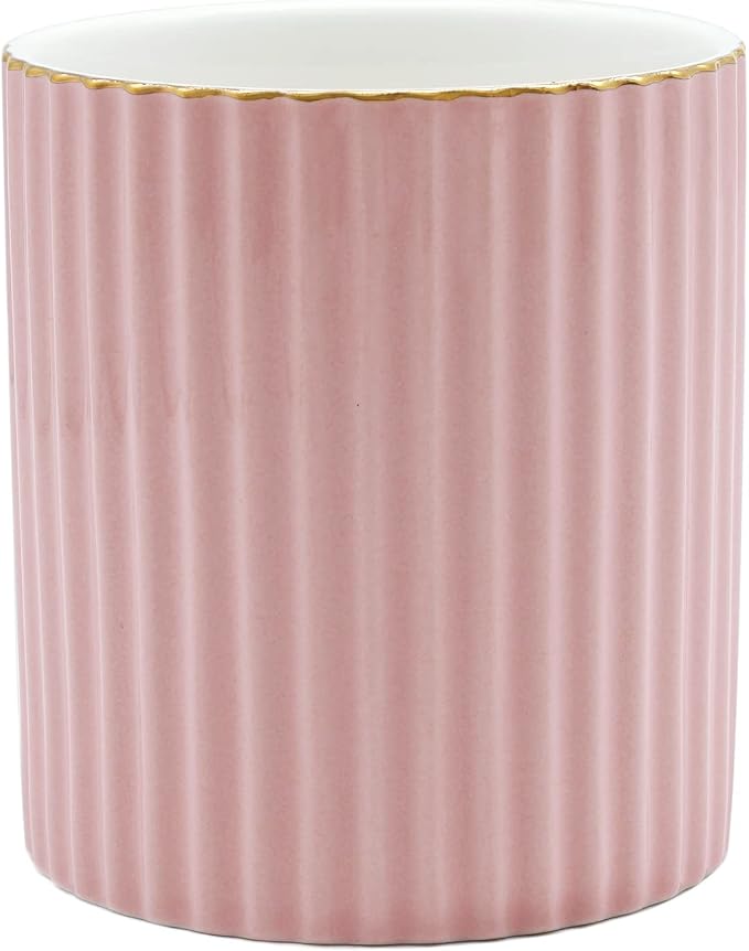 CROWNOS Pen Holder for Desk, Ceramic Pencil Cup Office Desk Organizer, Makeup Brush Holder (Pink)