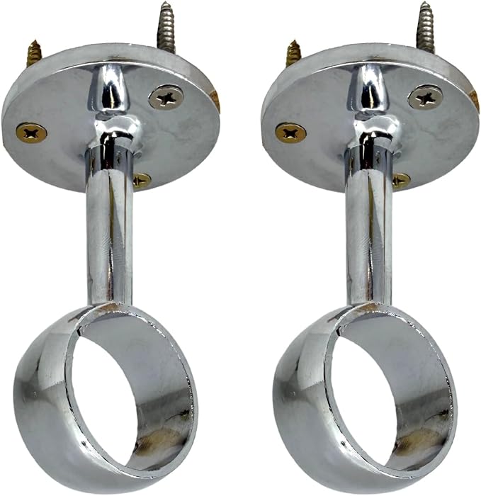 Desunia Die-Cast Mid Hanger for Chrome Round Closet Rod | 2 Pack