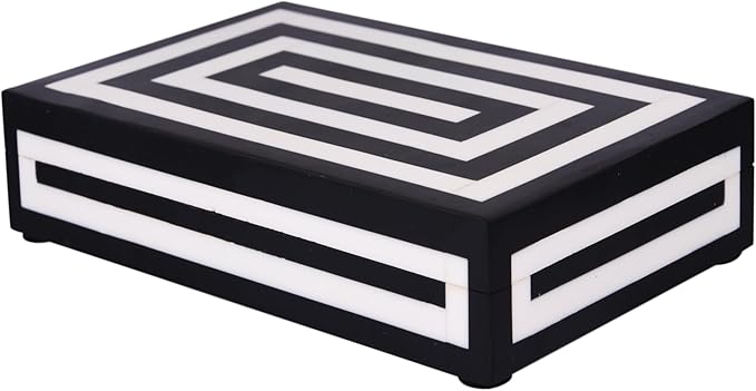 Handicrafts Home Decorative Storage Box 10x6 – Remote Organizer Box with Lid, Modern Decorative Keepsake Box, Boho Shelf Décor, Memory Box for Photos or Letters, Decorative Box for Table Décor