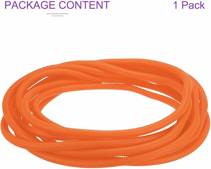 DMiotech 20ft Wire Loom Split Tubing 3/4 Inch(19.1mm) ID, Cord Protectors from Pet Flexible Conduit Cable Management for Office Home Garden, Orange