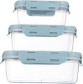 Food Storage with Airtight Lids - Meal and Lunch Containers - Stackable Microwave Safe (Blue)
