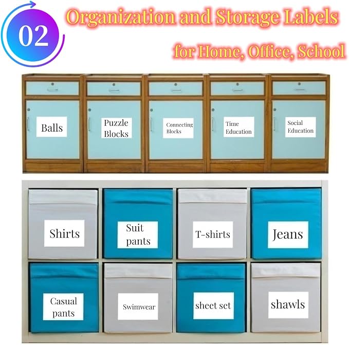 100 4" x 6" Organizing Labels for Storage Bins White Blank Large Label | Organization Name Stickers for Containers Box Bin Kitchen Storage, Moving Shipping Packing , Proof-Water/Oil, Sticky