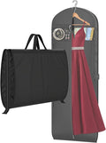 MISSLO 65" Garment Bags for Travel for Women with Loackabe-Self Zipper Waterproof Dress Bags for Gowns Long with Accessories Pockets Wedding Dress Bag Garment Covers for Hanging Clothes, Black
