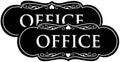 All Quality Designer Office Sign | Easy Installation - Black - Small (2 Pack)