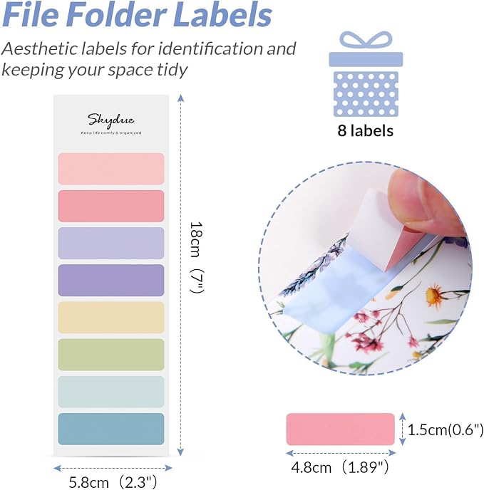 SKYDUE Accordion File Organizer, Floral Expanding File Folders with 5 Pockets, Cute Document Organizer for Paper Bills Receipt Storage, School Office & Hospital Supplies Letter/A4 Size Fresh White
