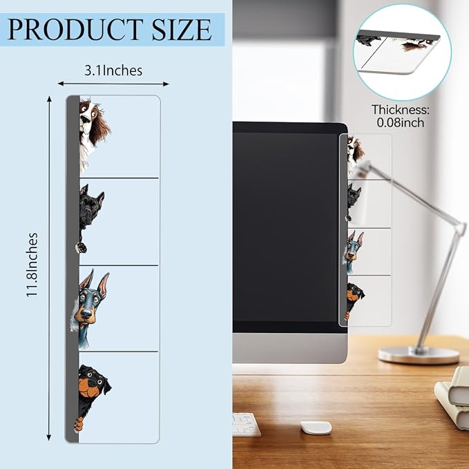 Gifts for Dog Lovers Computer Monitor Memo Board, Sticky Note Holder, Monitor Side Note Board, Acrylic Desk Organizer with 100Pcs Notes for Office Worker Men Women, Home Desktop and Office Desk