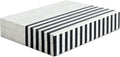 Handicrafts Home Large Decorative Storage Box with Lid – Black White Modern Storage Box, Remote Control Organizer for Coffee Table, Console & Living Room Decor – Mono Lead 12 x 6 x 2