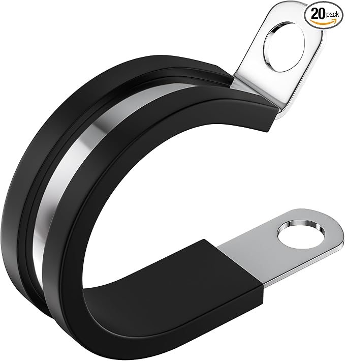 RTHIEAI 20 PCS 1-1/2 Inch Stainless Steel Cable Clamps - Insulated, Hose, Pipe, Wire Clamps